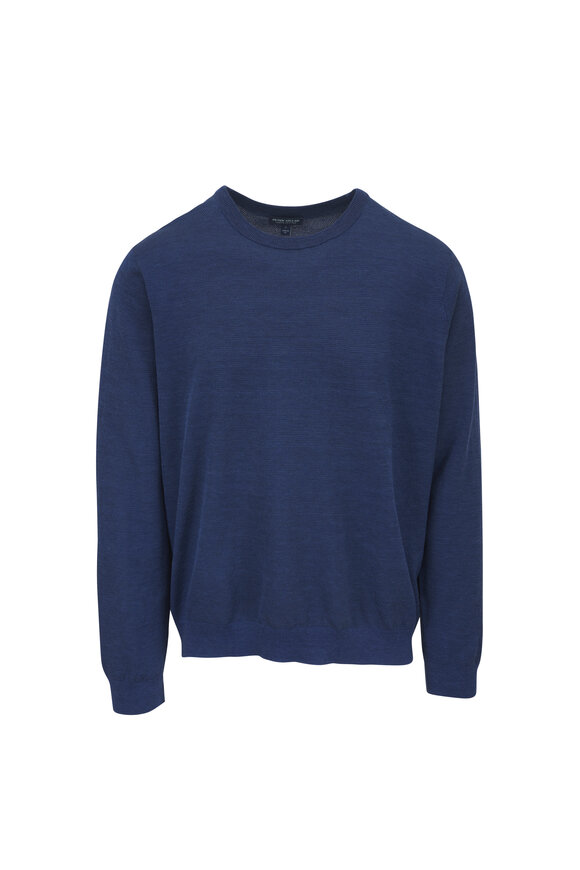 Peter Millar Hastings Navy Silk & Cotton Crewneck Sweater - view 1