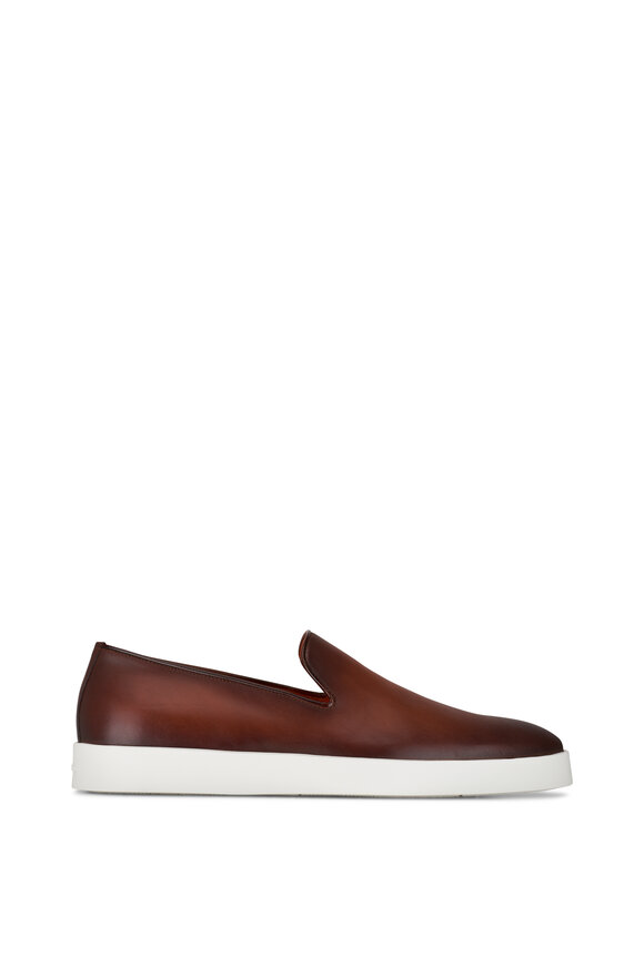 Santoni - Pancia Brown Leather Loafer 