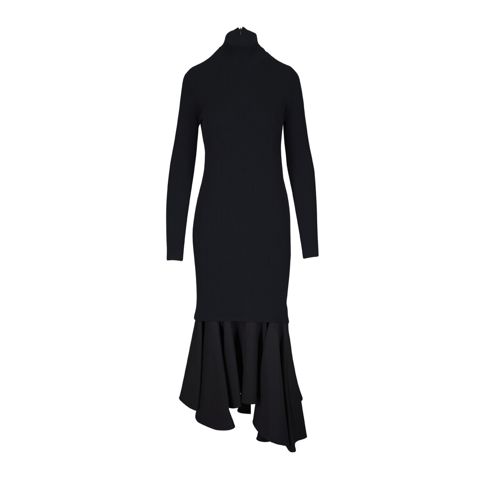 Bottega Veneta - Matte Black Fluid Canvas Maxi Dress