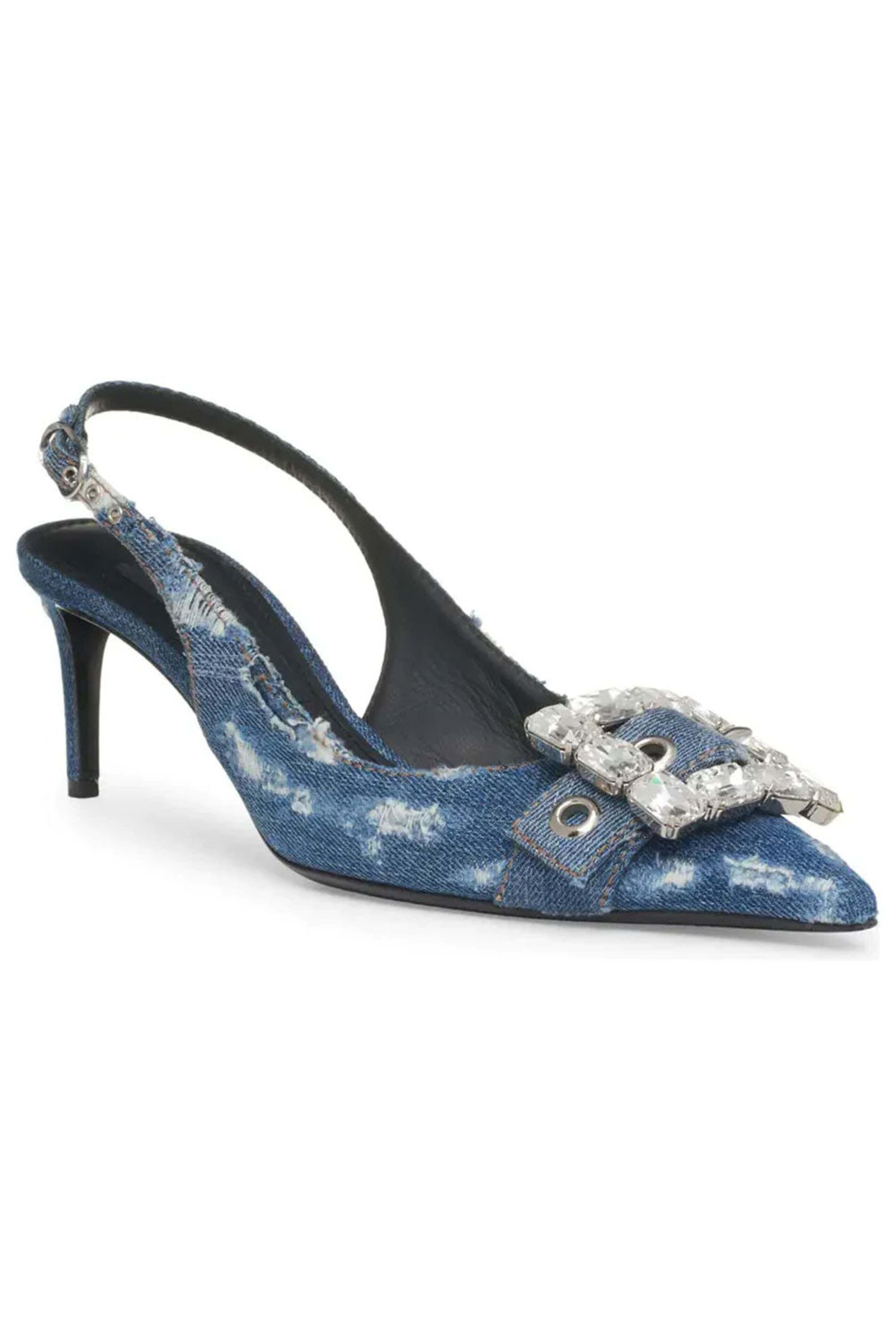Dolce & Gabbana - Patchwork Denim Slingbacks in Cobalto Scuro
