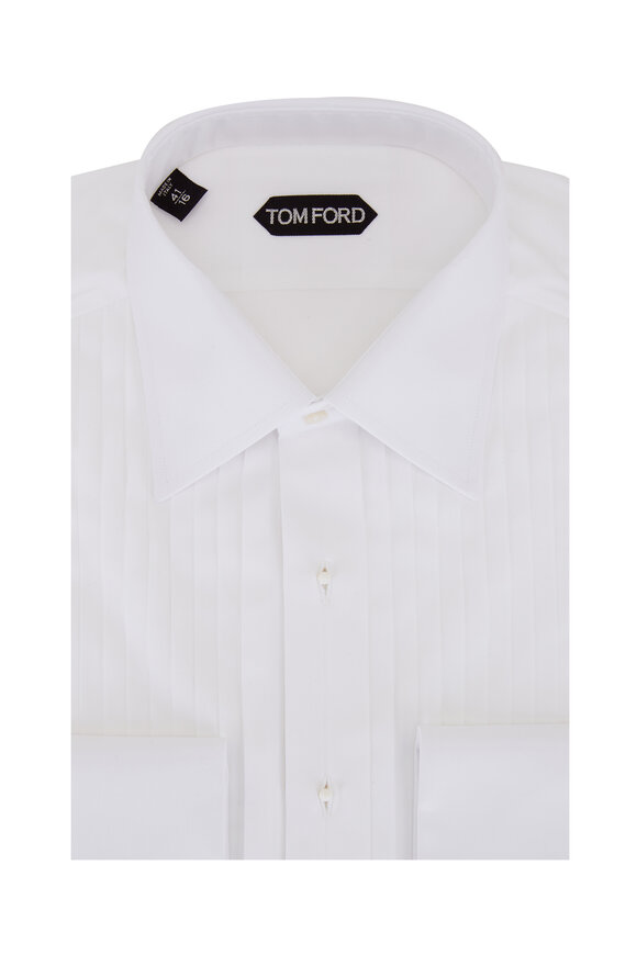 Tom Ford - White Cotton Tuxedo Shirt