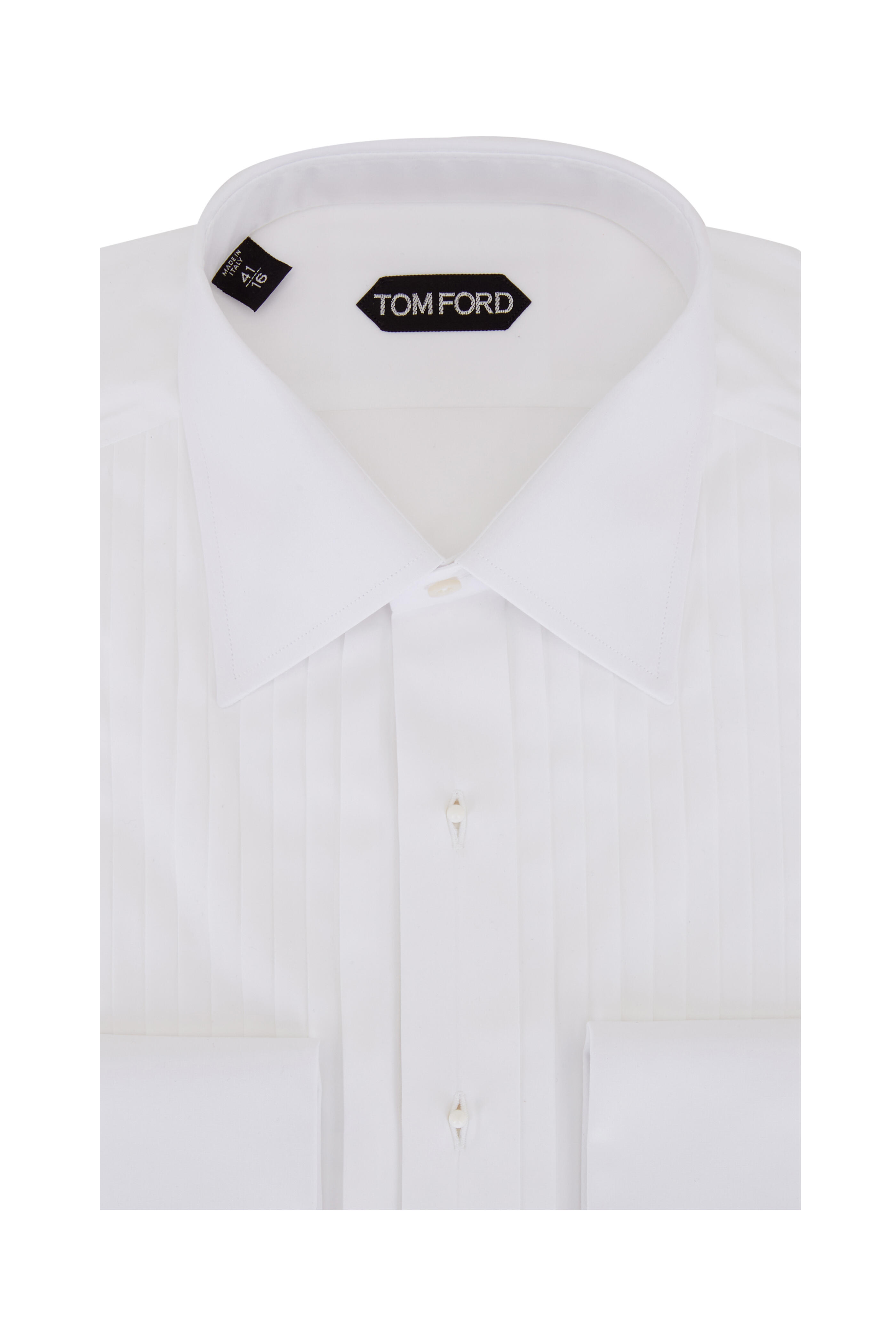 fattigdom Slapper af Kontinent Tom Ford - White Cotton Tuxedo Shirt | Mitchell Stores