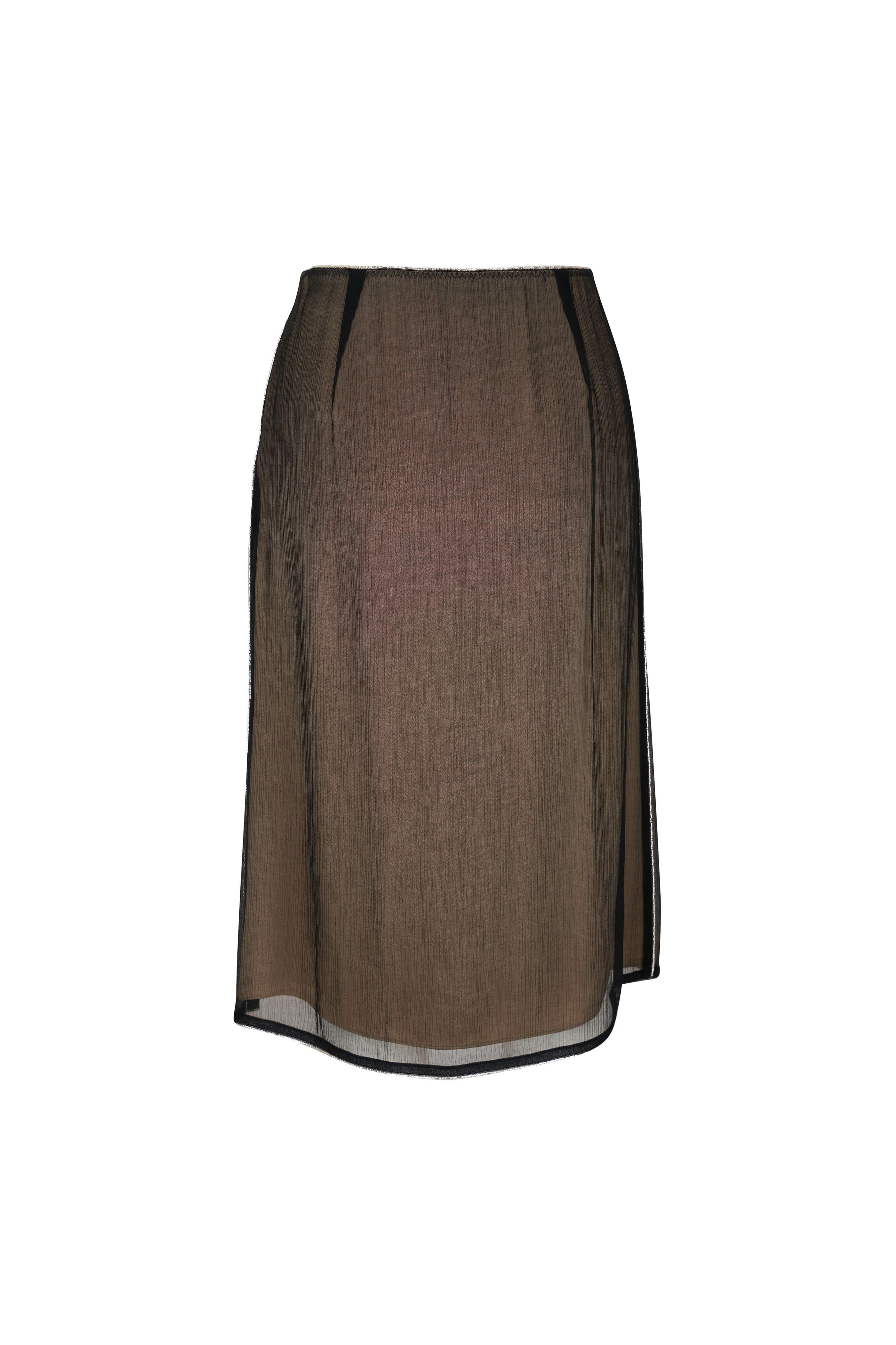 Vince - Black Beaded Border Sheer Layered Skirt