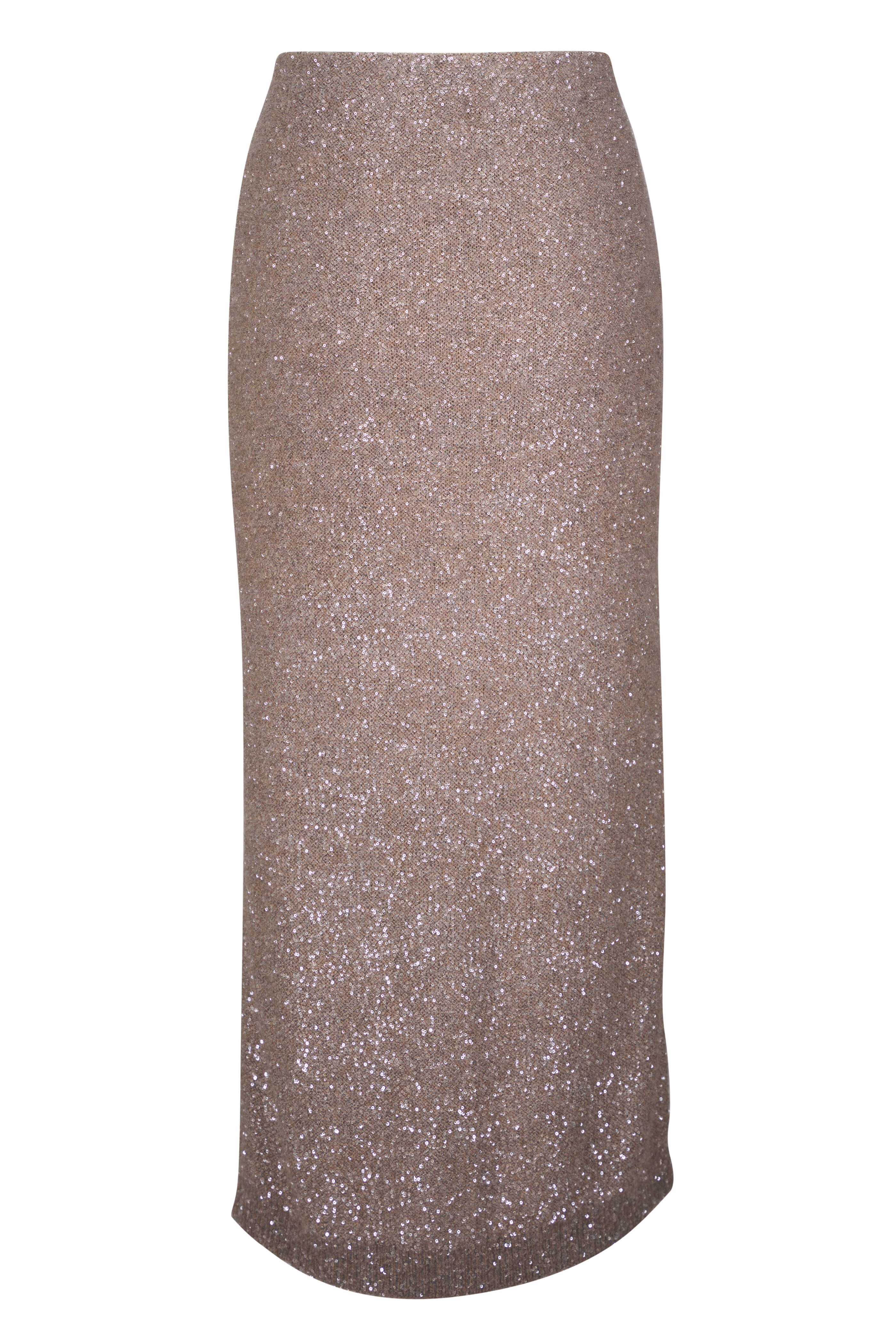 Brunello Cucinelli - Beige Paillette Embellish Skirt