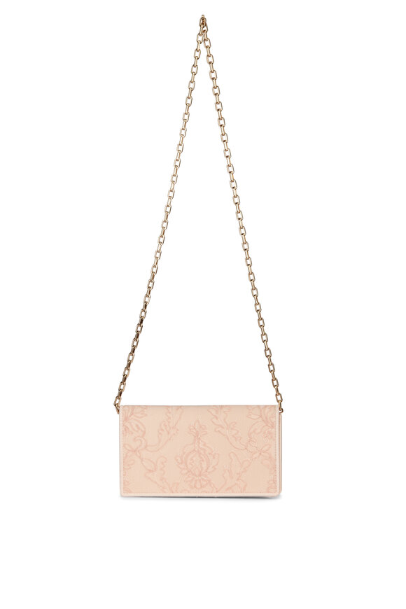 Christian Louboutin Bettina Light Blush Crepe Satin Chain Clutch - view 2