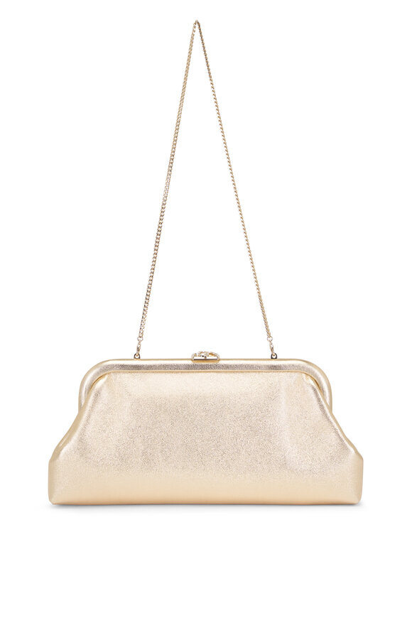 Jimmy Choo Skylar Metallic Gold Clutch - view 3