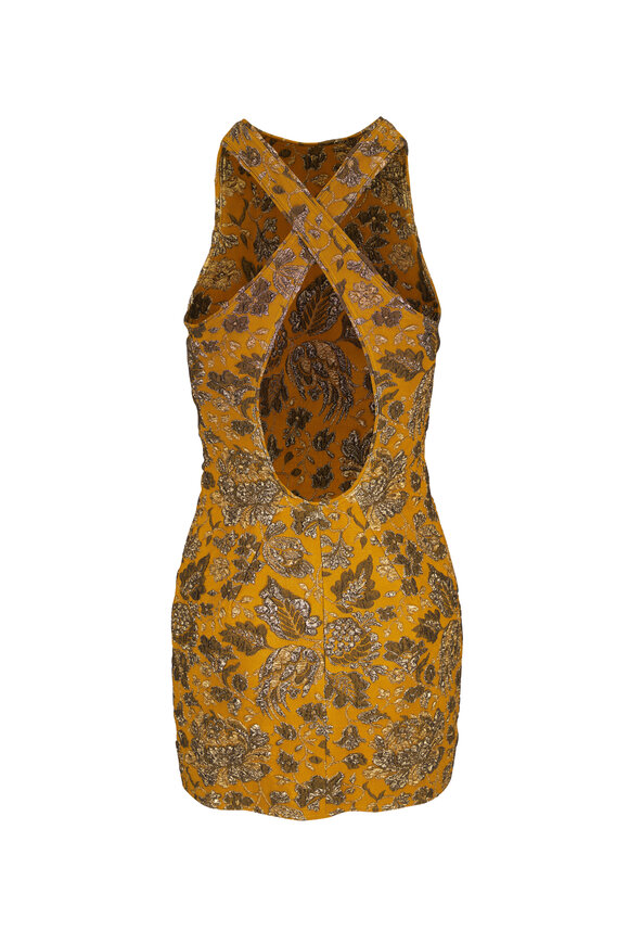Saint Laurent Sienna Metallic Floral Brocade Mini Dress - view 3