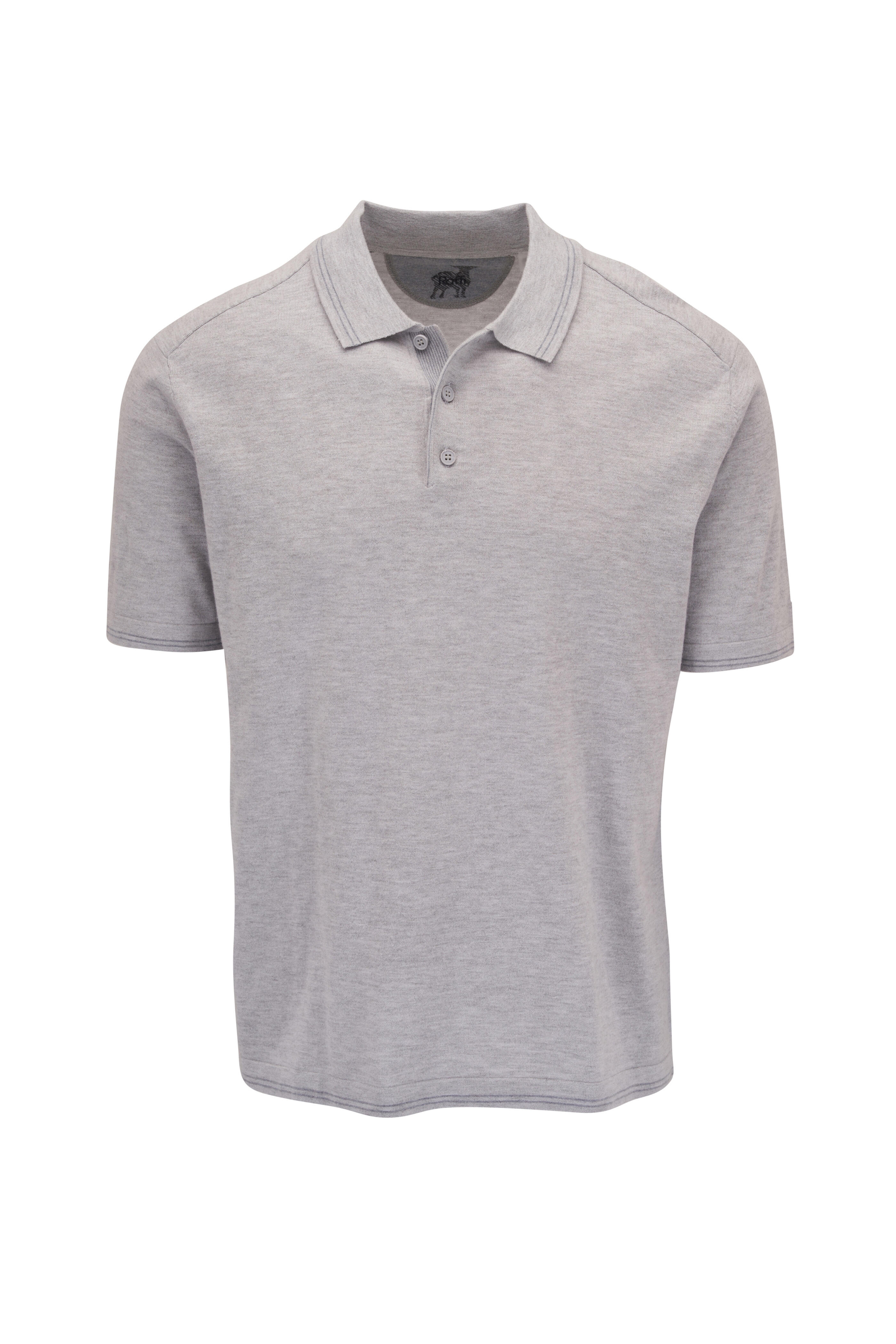 Raffi - Platinum Gray Cotton Blend Polo