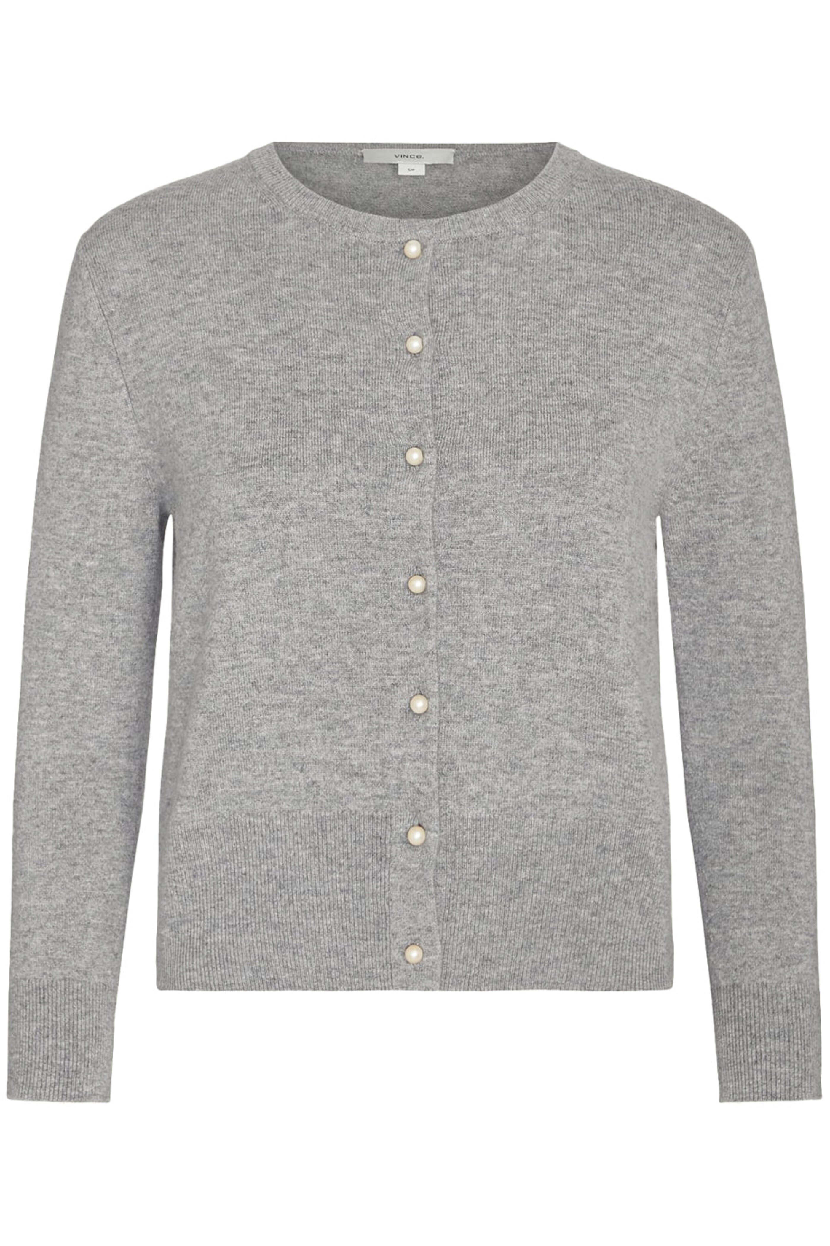 Vince - Mid Grey Pearl Button Cardigan
