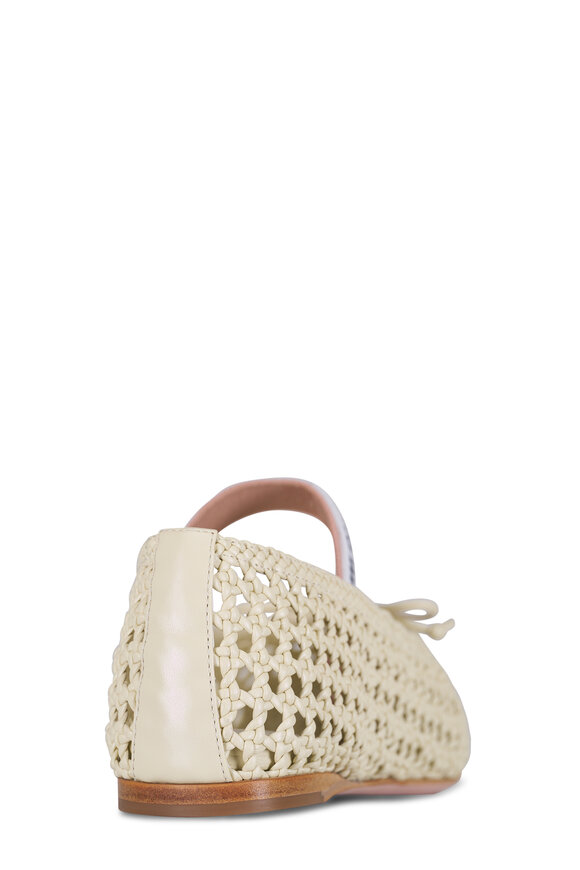Miu Miu Ivory Woven Mary Jane Ballet Flat - view 4