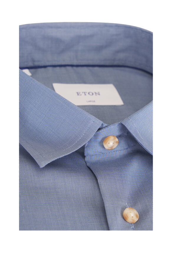 Eton Slate Textured Cotton Dress Shirt - view 2