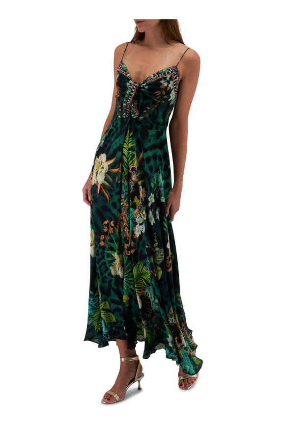 Camilla - Sing My Song Floral Embellished Tie Front Dress 