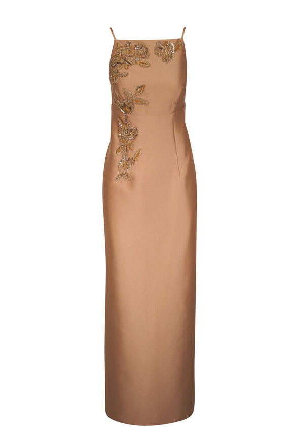 Sachin + Babi Pryce Chestnut Stretch Mikado Gown