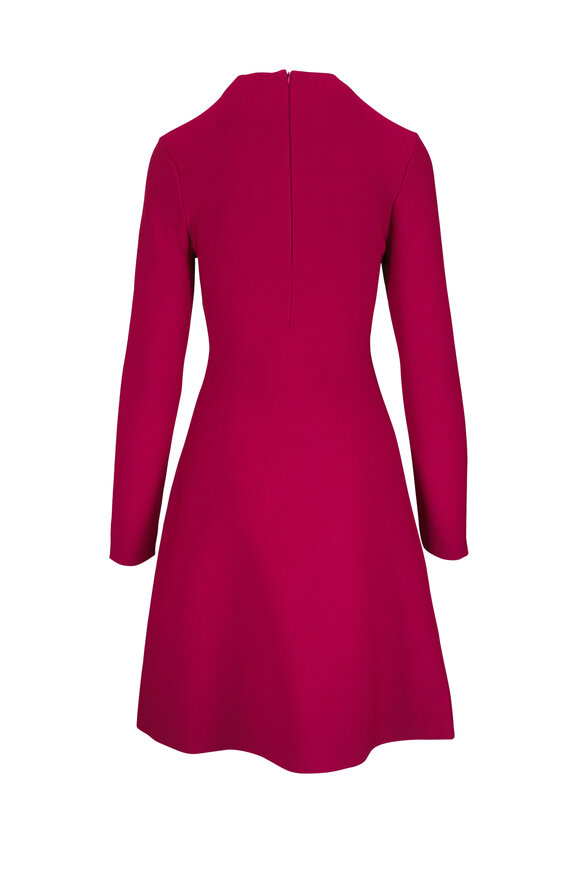 Lela Rose Oxblood Velvet Jacquard Knit Mini Dress - view 4