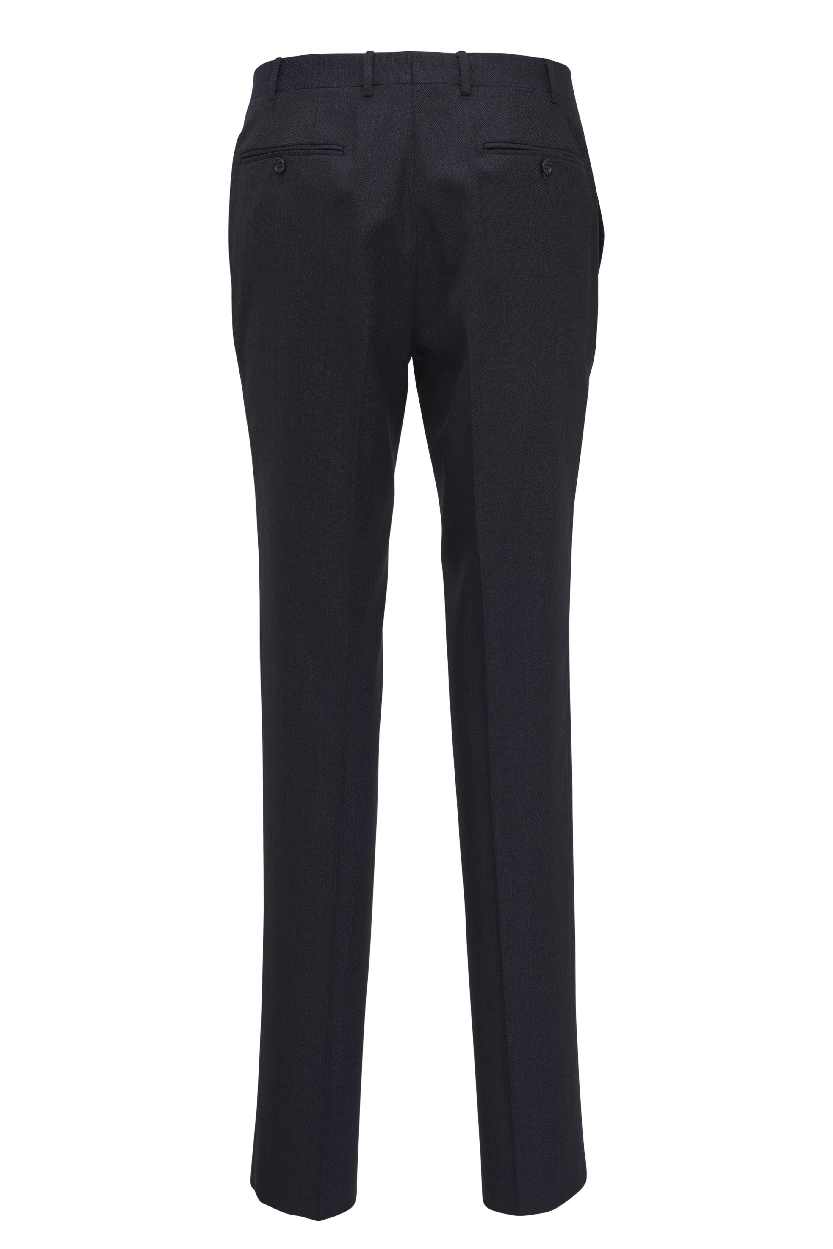 Canali - Navy Neat 130 Bi-Stretch Wool Pant | Mitchell Stores