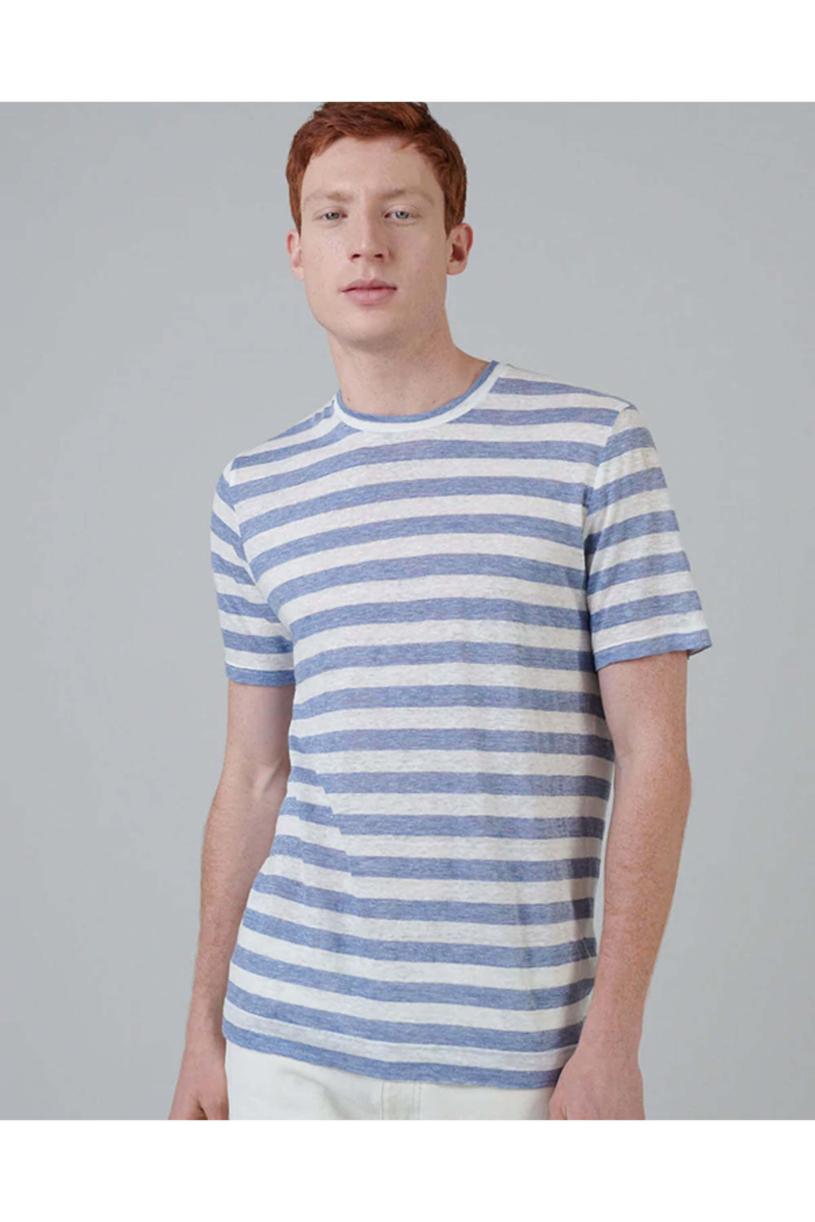 Fedeli - Light Blue Stripe Extreme Jersey T-Shirt