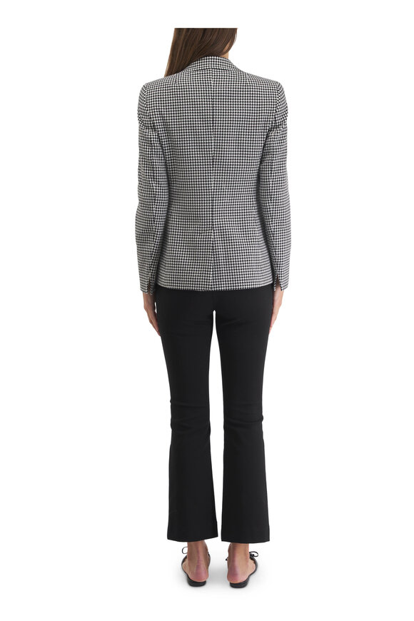 Akris Punto - Black & Cream Houndstooth Wool Blazer 