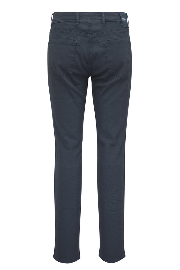 Barmas Blue Linen & Cotton Stretch Five Pocket Pant - view 2