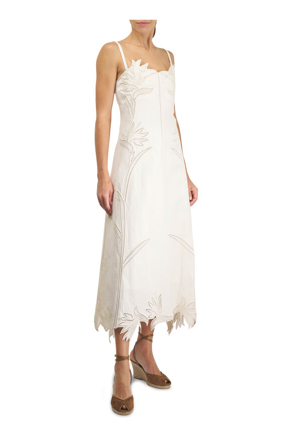 Simkhai Ellery White Embroidered Midi Dress - view 2