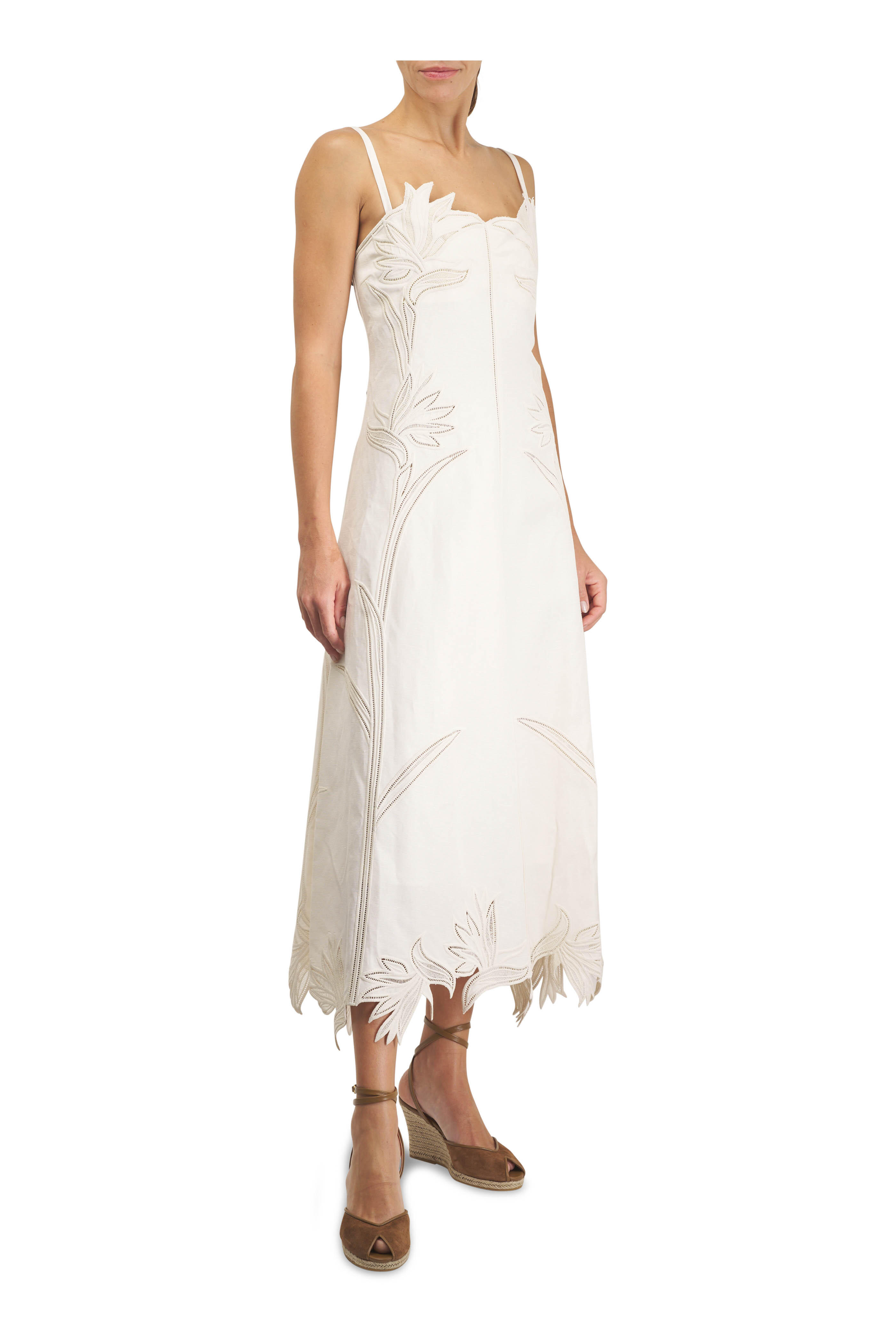 Simkhai - Ellery White Embroidered Midi Dress