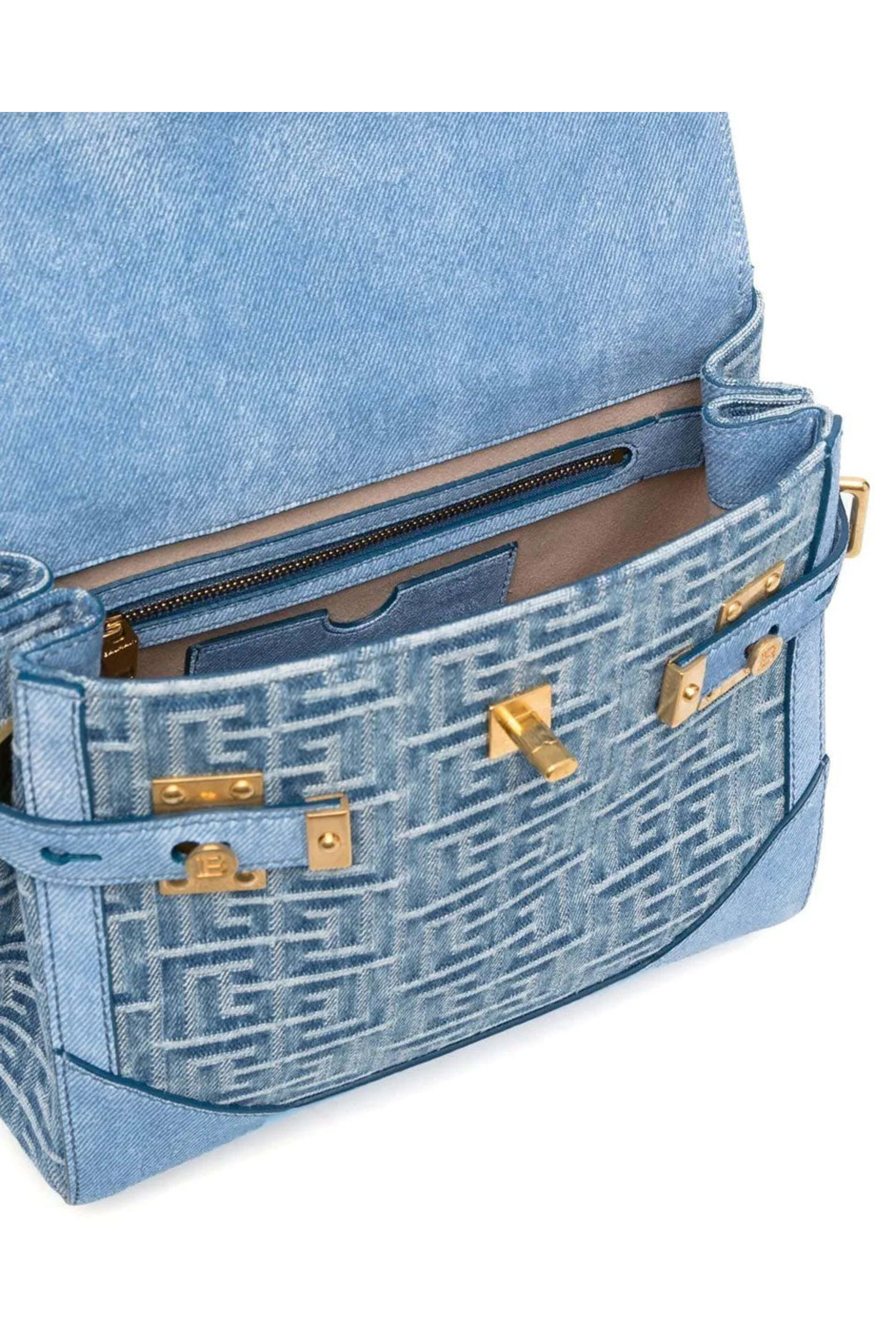 ショルダーバッグ・ポシェット Balmain B-Buzz Denim Shoulder Bag Balmain B Buzz 23 Crossbody Bag in Denim | Neiman Marcus