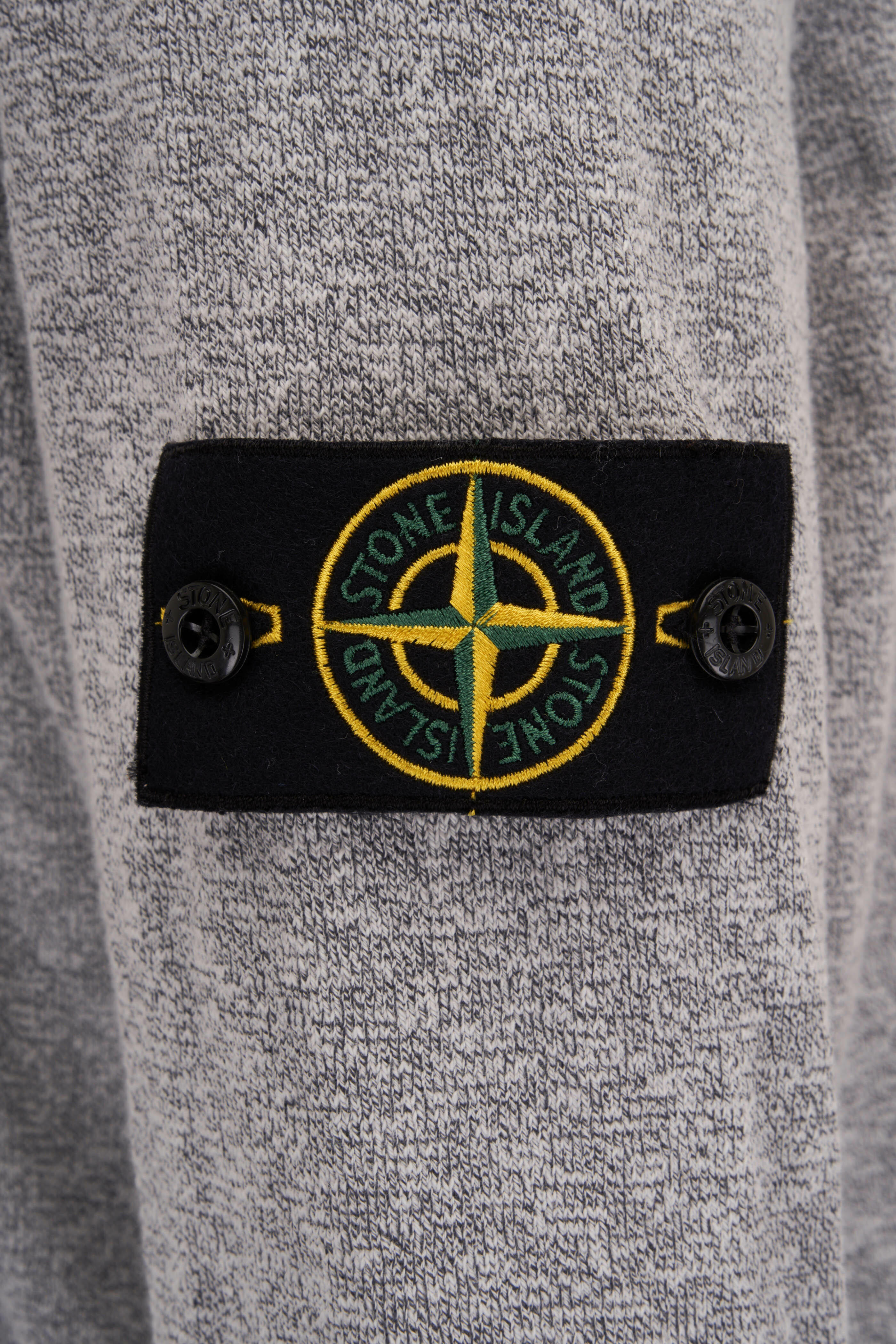 スウェット・トレーナー STONE  COTTON PULLOVER WITH LOGO BADGE Stone Island - Grey Mélange Stretch Cotton Crewneck Sweater