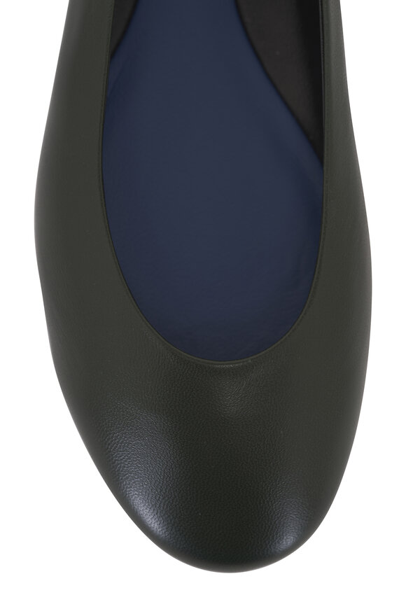 Lanvin Dark Green Leather Ballerina Flat - view 5