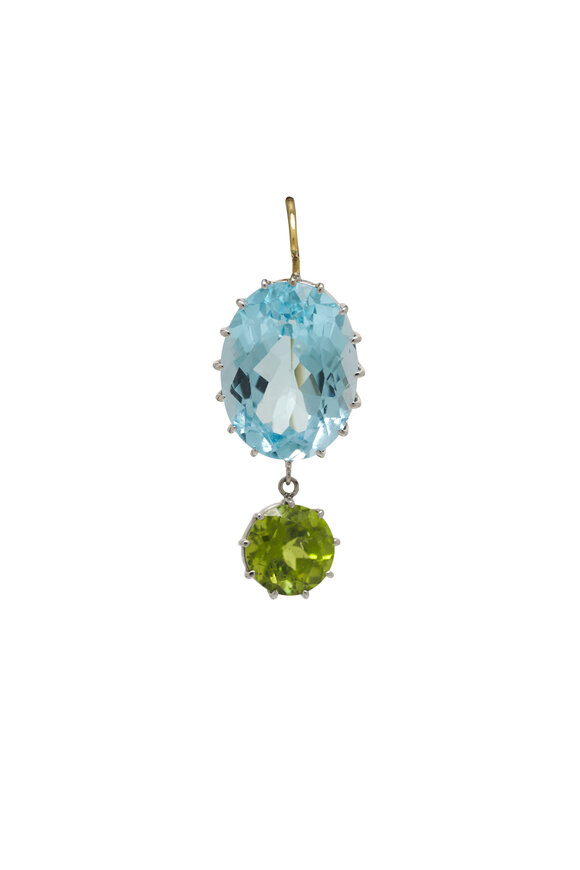 Renee Lewis - Blue Topaz & Peridot Drop Earrings