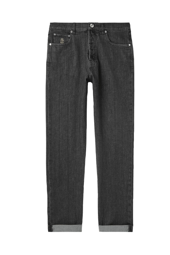 Brunello Cucinelli - Dark Gray Five Pocket Skinny Fit Jean