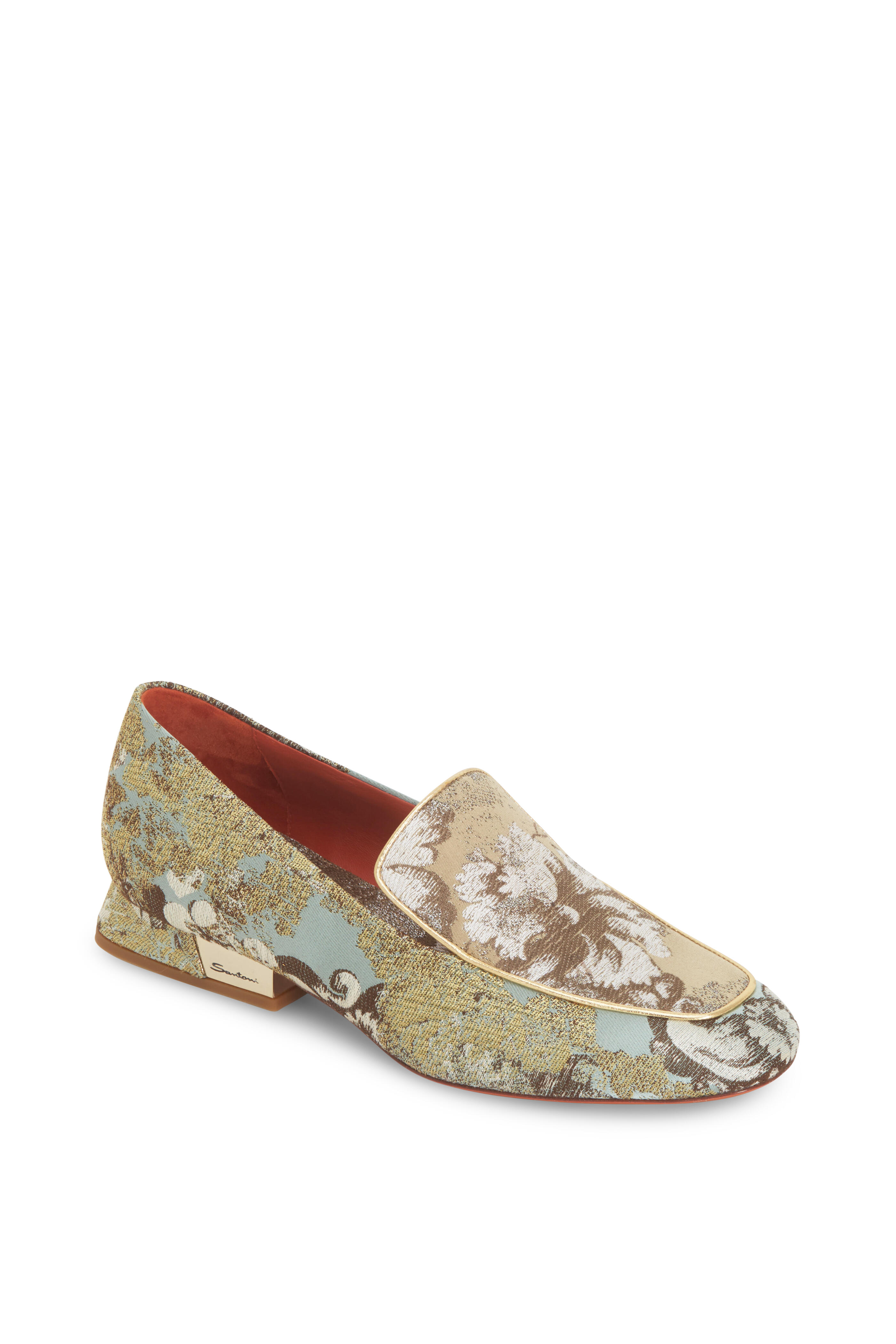 Santoni - Degas Light Blue Rubelli Brocade Loafer
