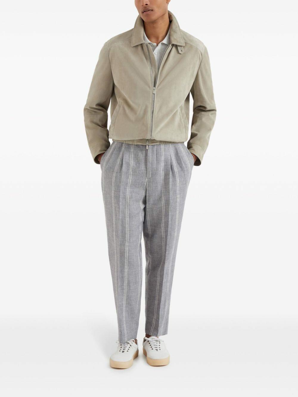 Brunello Cucinelli - Gray Striped Drawstring Pant Brunello Cucinelli - Gray Striped Drawstring Pant
