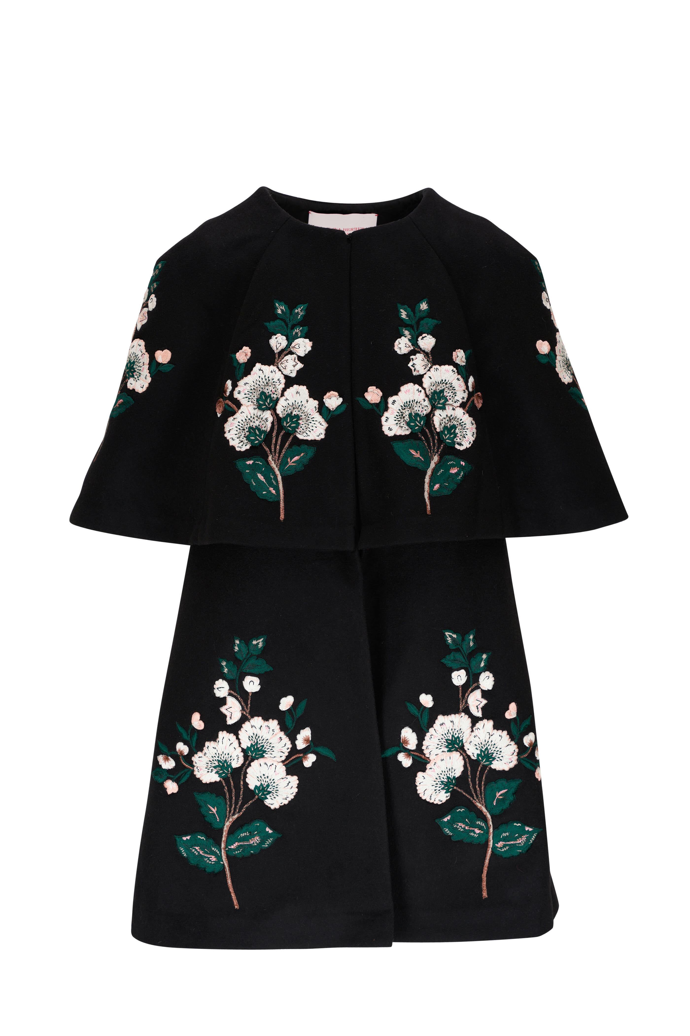 Carolina Herrera - Floral Embellished Mini Cape