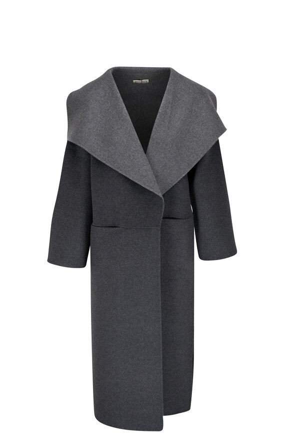 Totême Signature Two-Tone Gray Wool & Cashmere Coat 