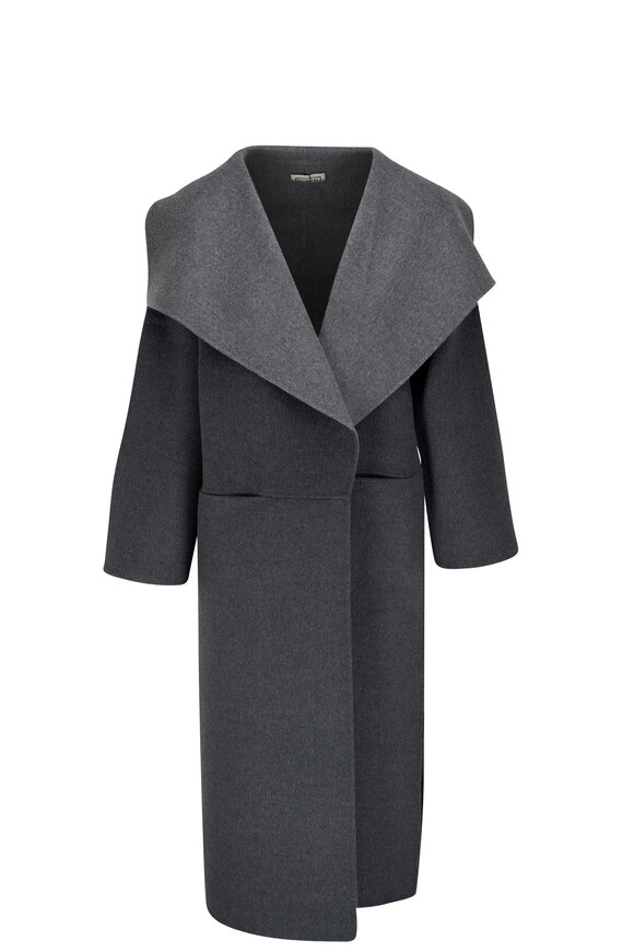 Totême - Signature Two-Tone Gray Wool & Cashmere Coat 