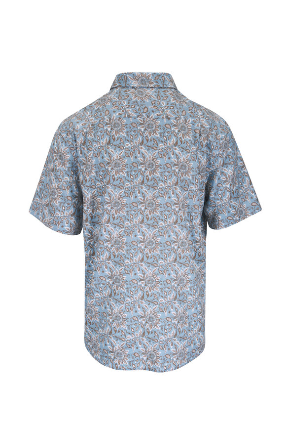 Faherty Brand Breeze Teal Island Floral Short Sleeve Sport Shirt - view 3
