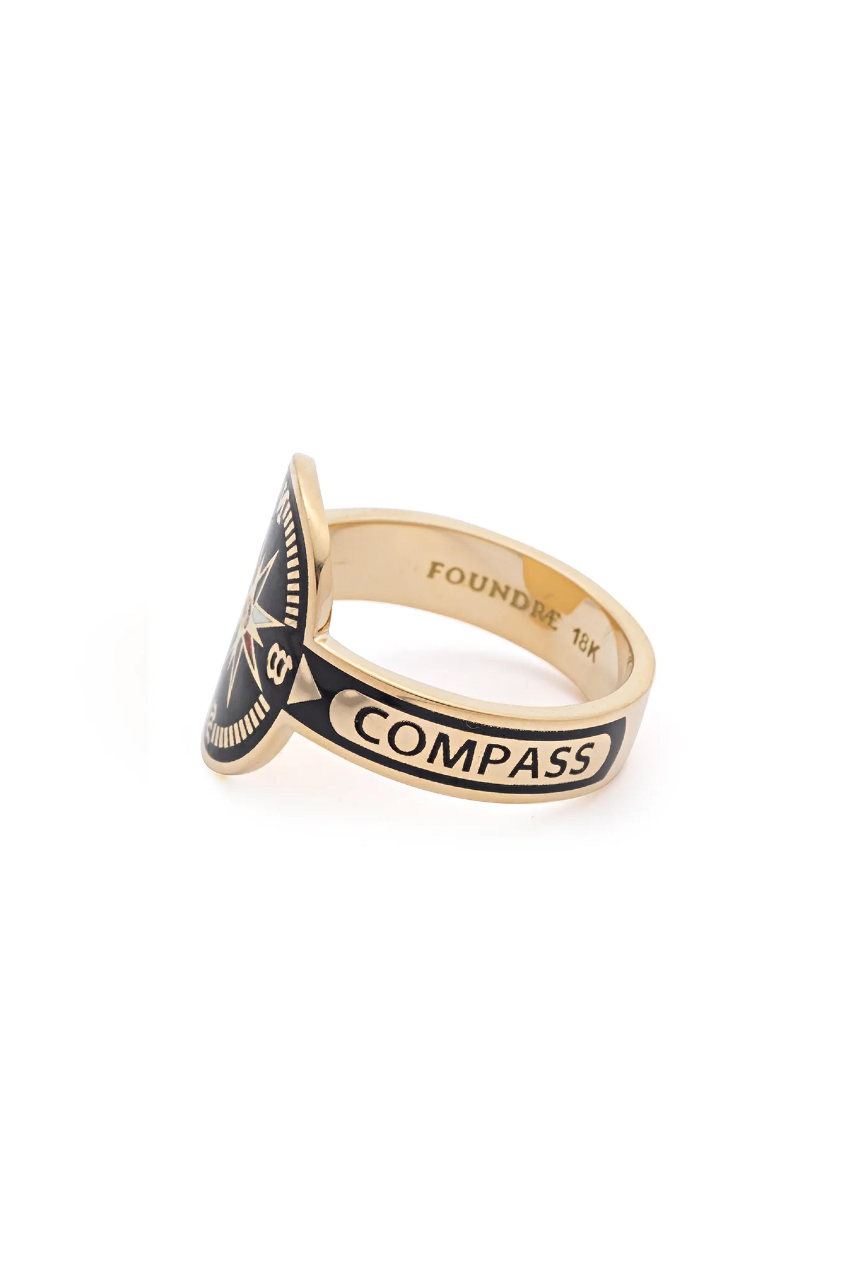 Foundrae - 18k Yellow Gold Internal Compass Band - view 2