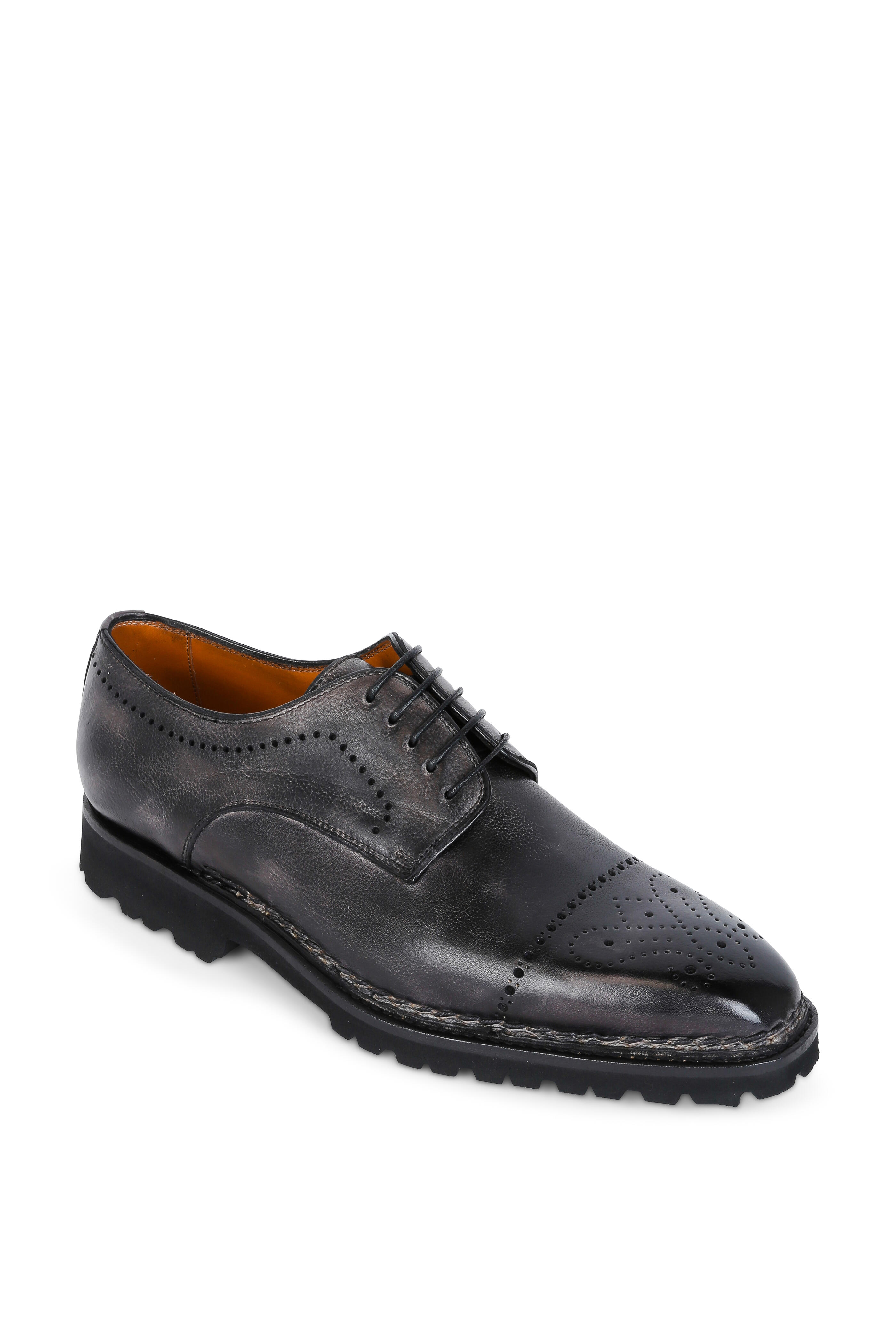 Bontoni - Brera II Dark Gray Leather Derby Shoe