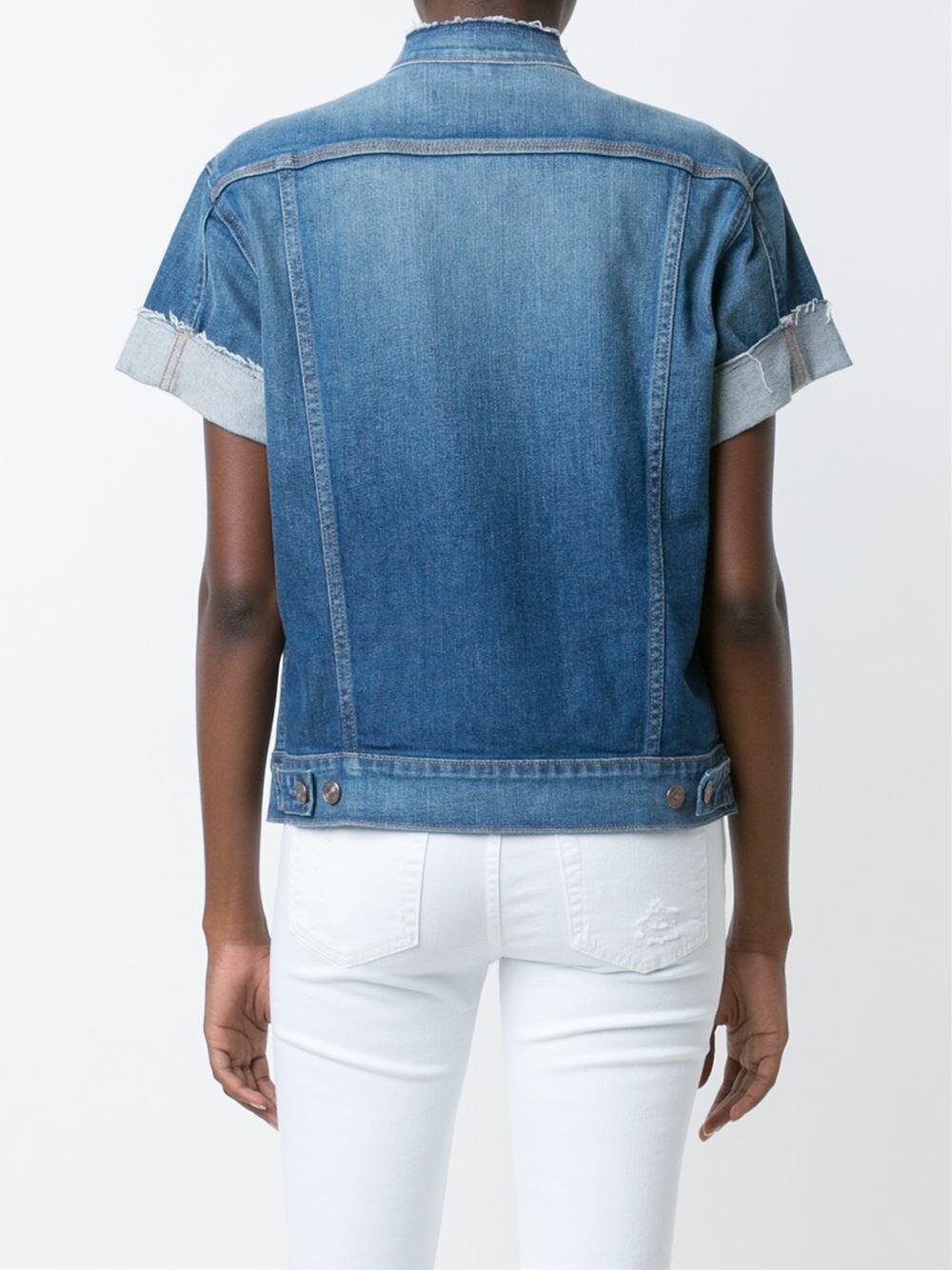 7 For All Mankind - Raw Edge Short Sleeve Denim Jacket