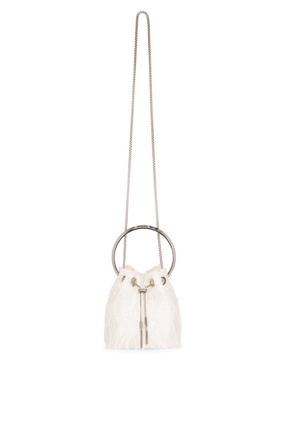 Jimmy Choo Bon Bon White Embellished Top Handle Bag - view 1