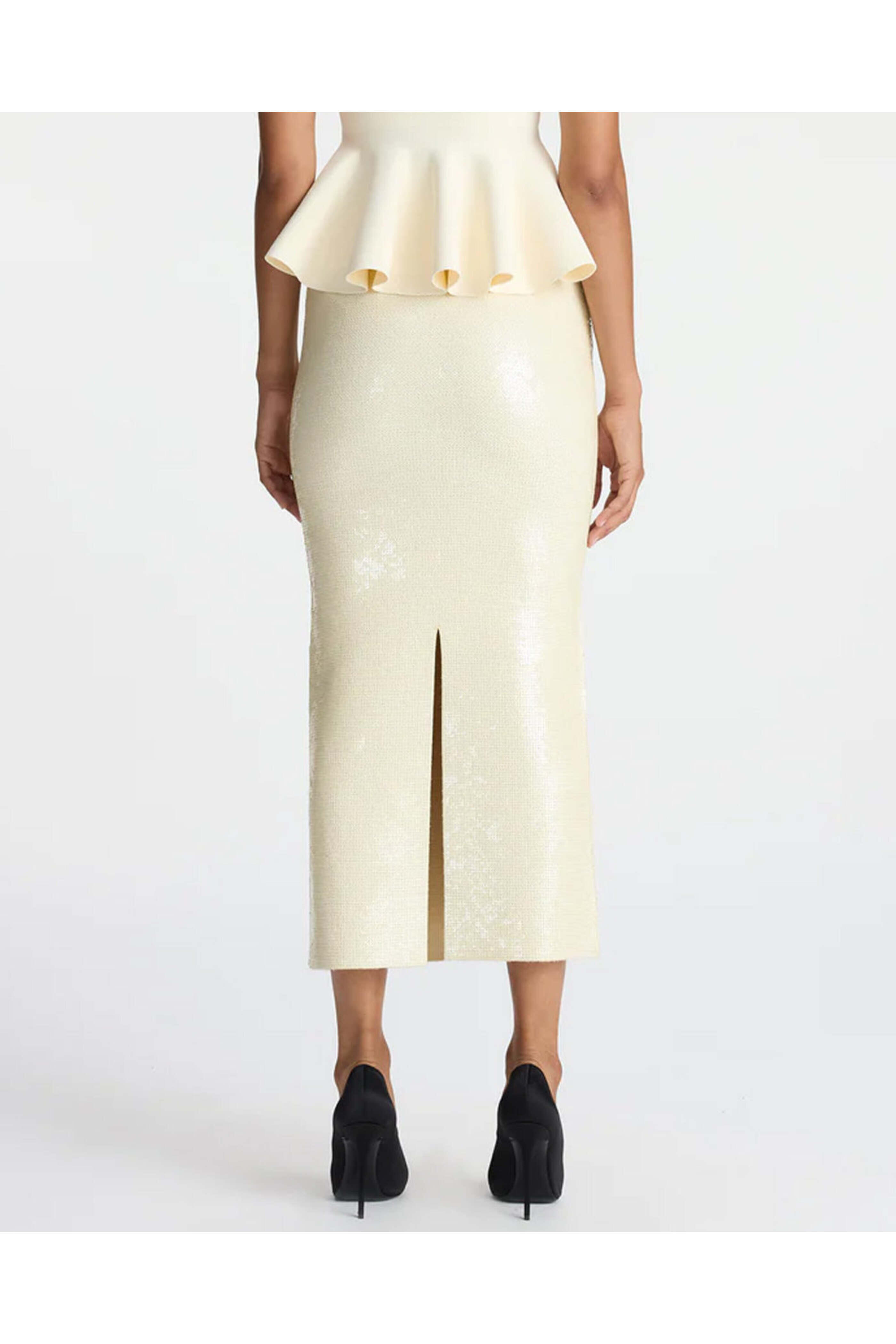 A.L.C. - Cream Sequin Joan Skirt