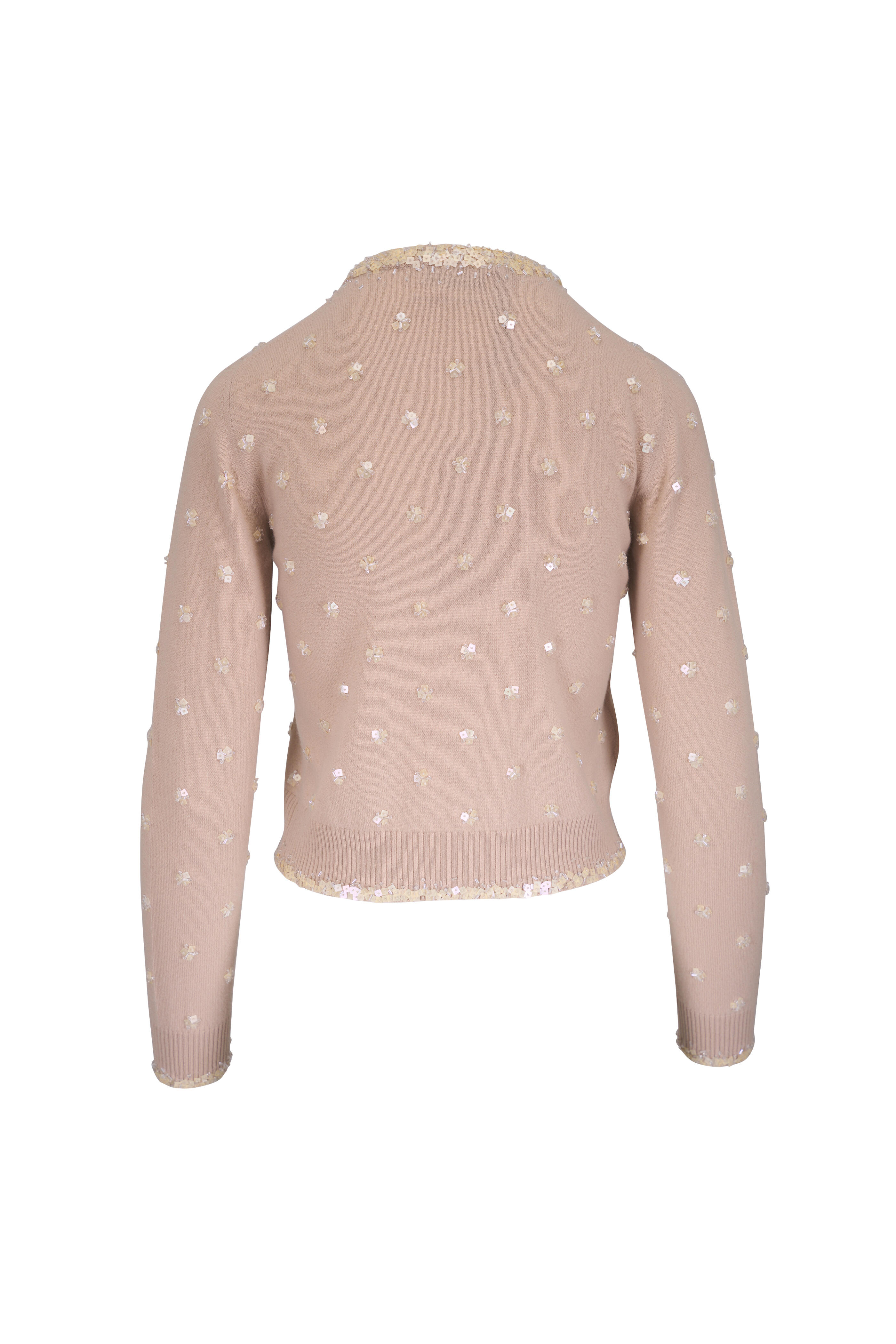 Miu Miu - Albino White Embroidered Cashmere Cardigan