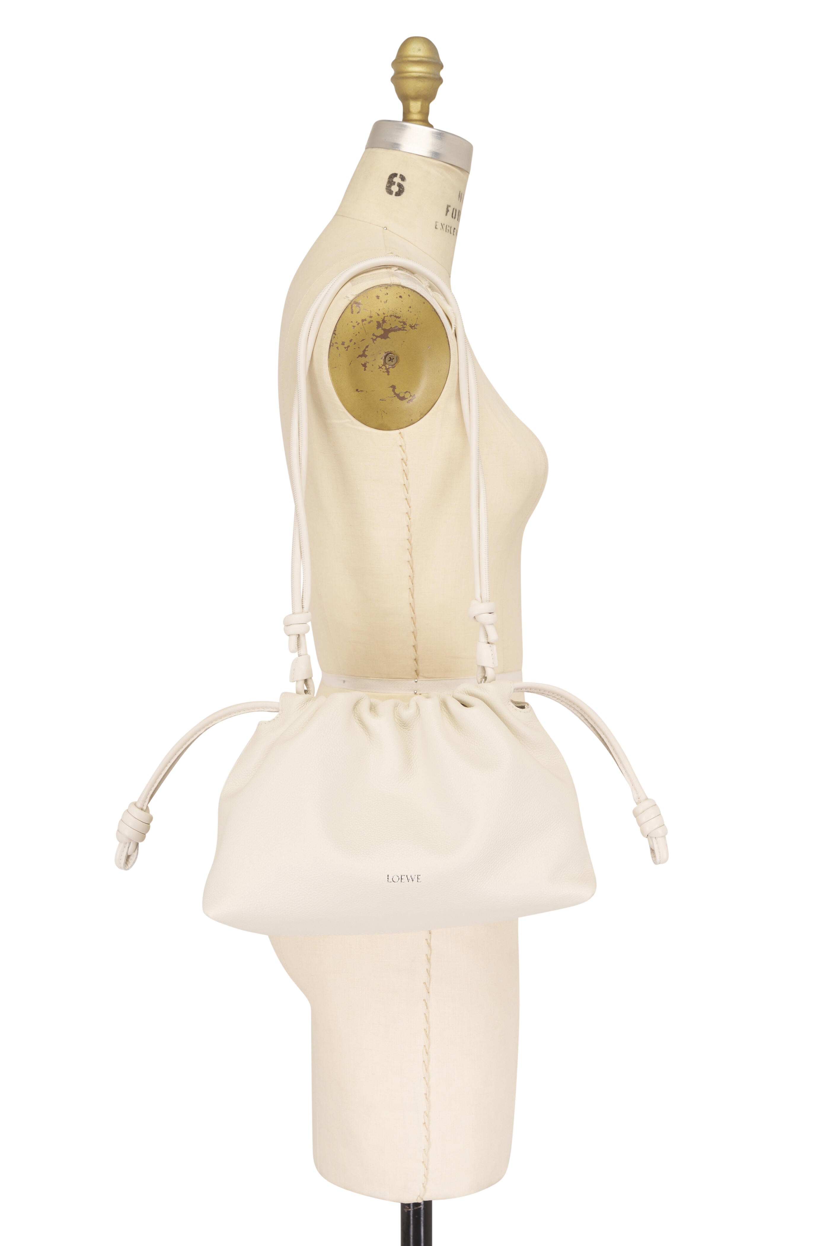 Loewe - Medium Flamenco Soft White Leather Clutch - view 6