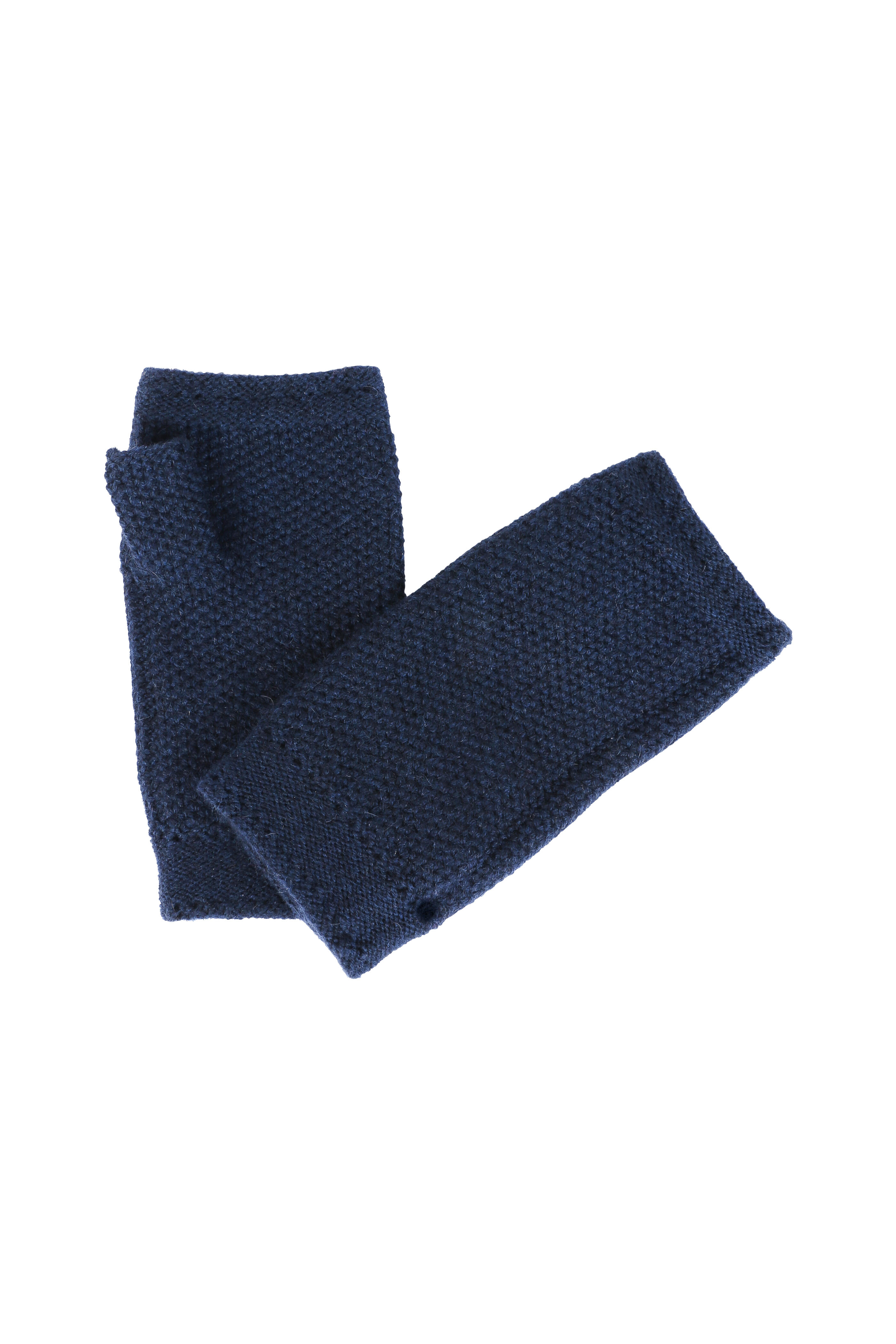Loro Piana - Manchette Navy Blue Cashmere Fingerless Gloves