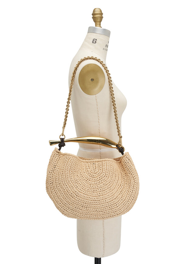 Bottega Veneta - Small Crochet Sardine Natural Raffia Chain Bag