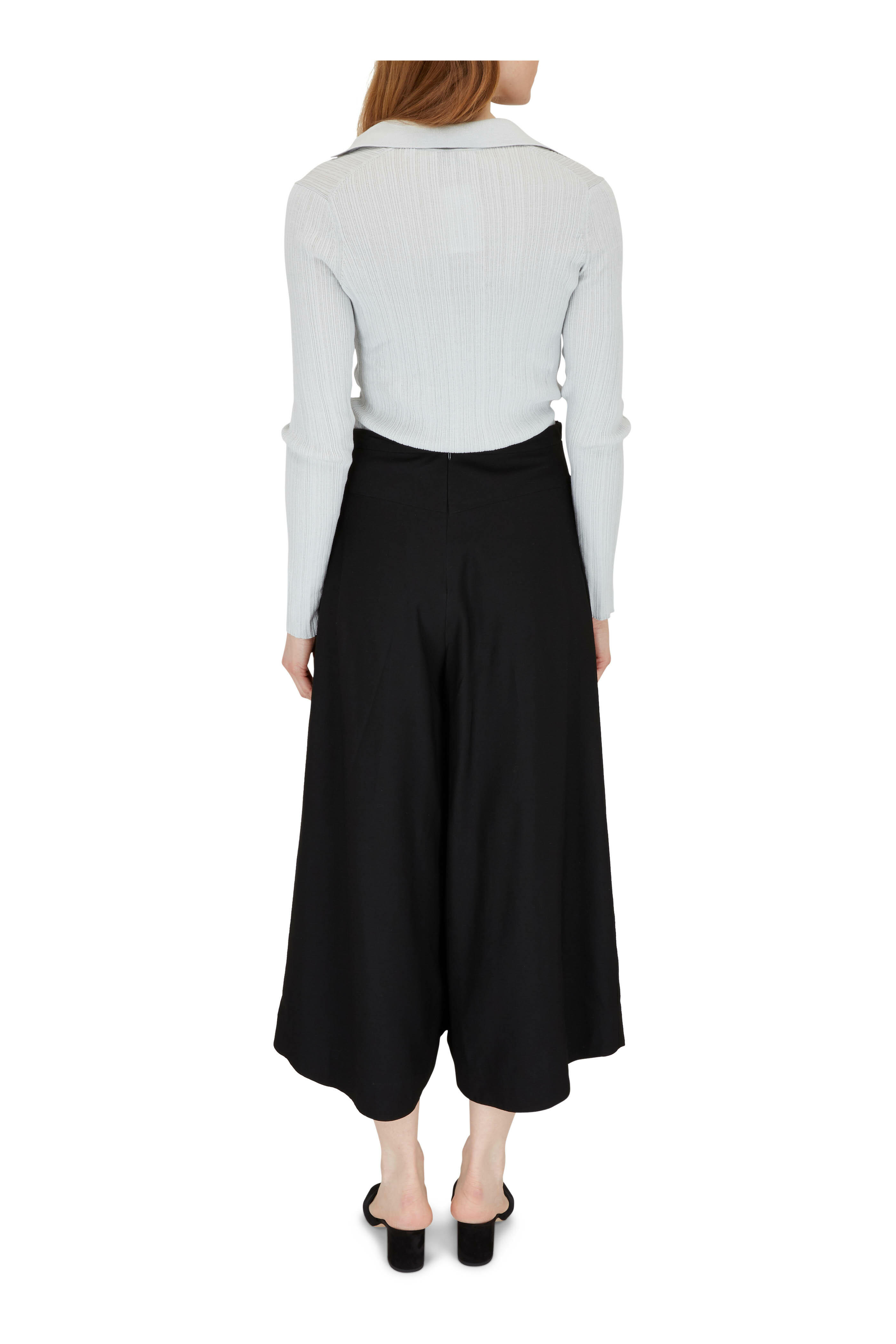 Vince - Black Belted Palazzo Culottes
