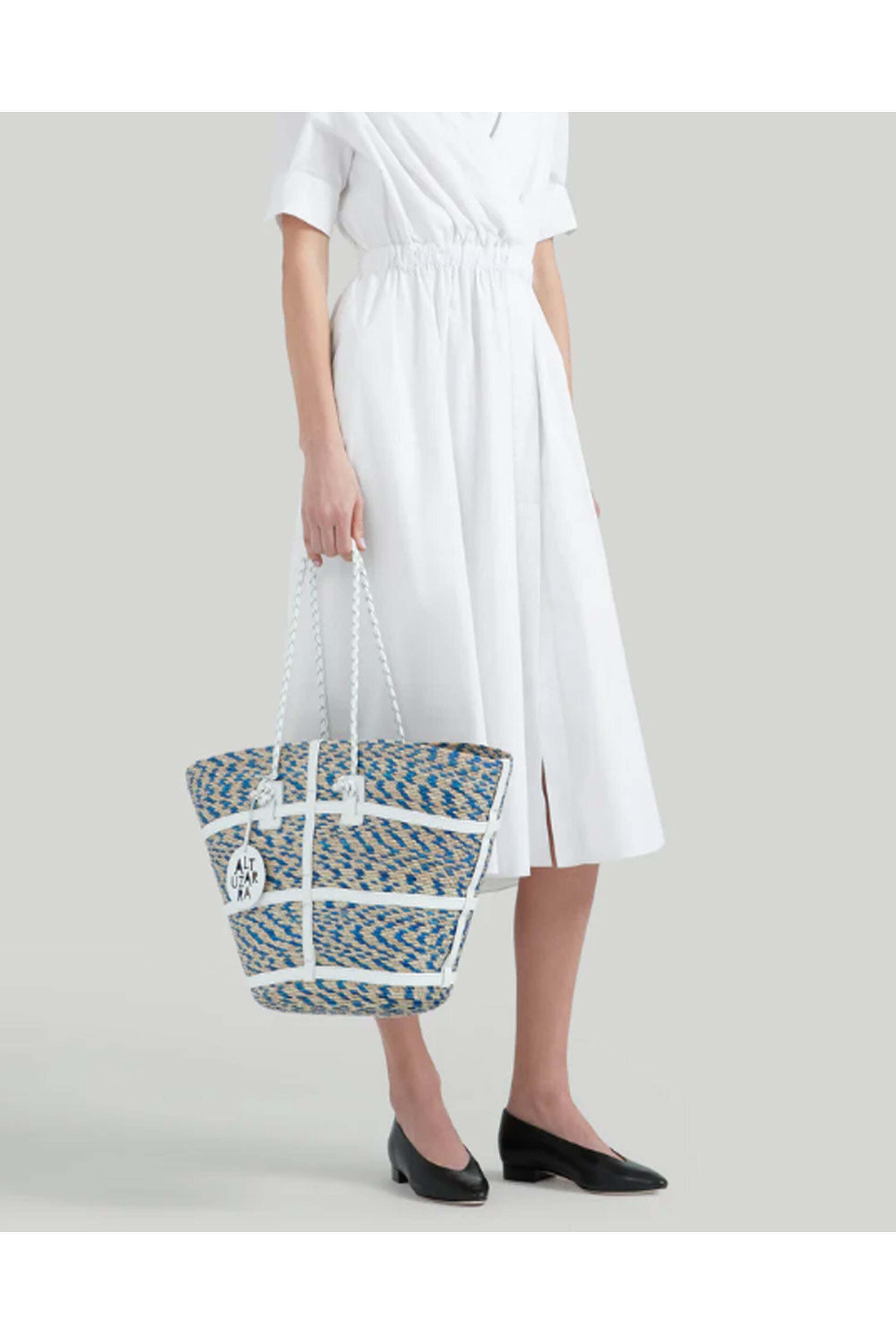 Altuzarra - Watermill Large Tote in Blue Pinto