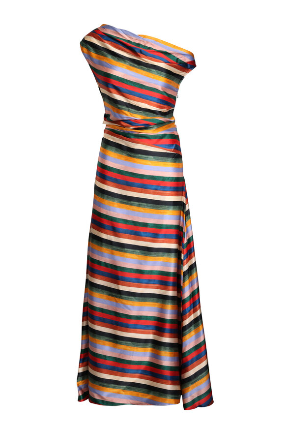 Staud Phare Multicolor Striped Silk Dress - view 1