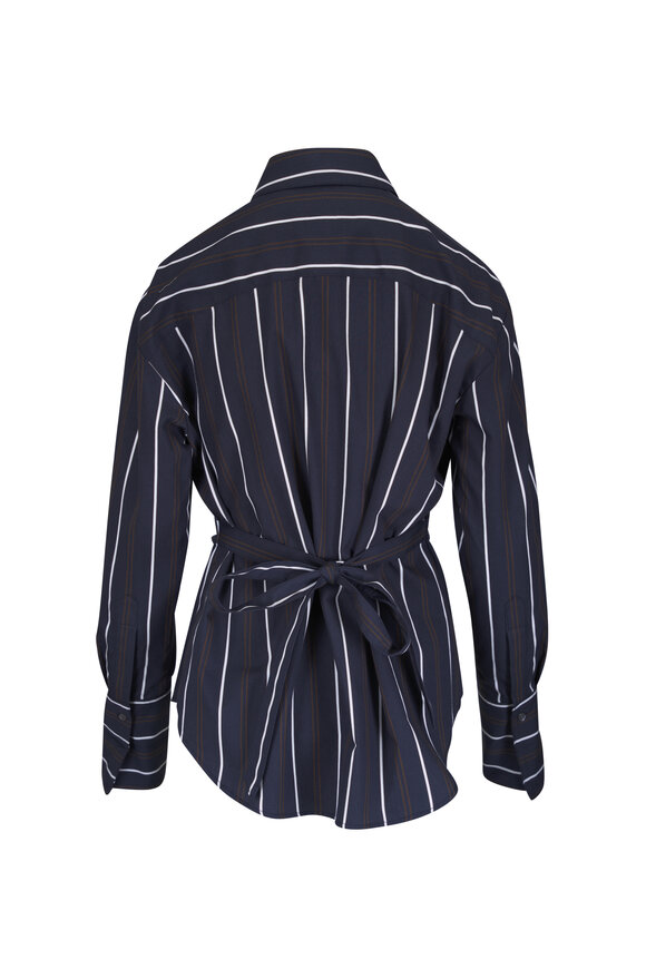 TWP Midnight Stripe Long Sleeve Blouse - view 4