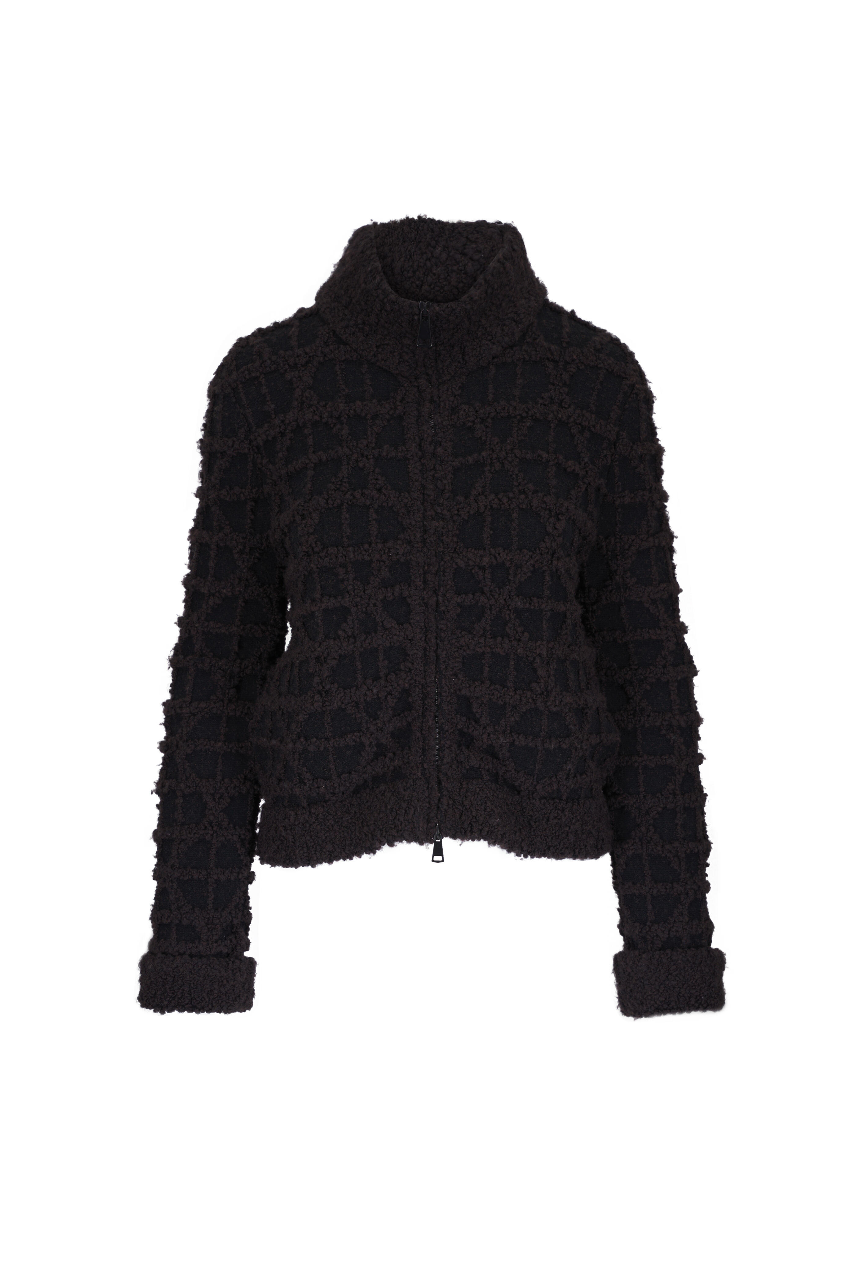 D.Exterior - Black & Brown Textured Boucle Jacket