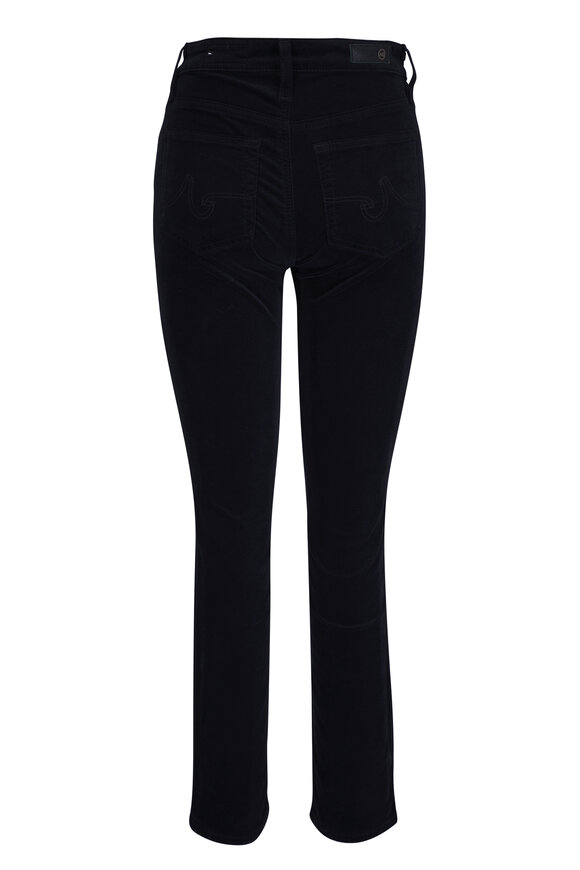 AG Mari Black Mid-Rise Slim Straight Velvet Pant - view 2